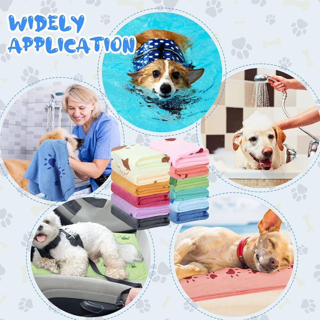 Large Microfiber Dog Towels – Paw & Bear Print