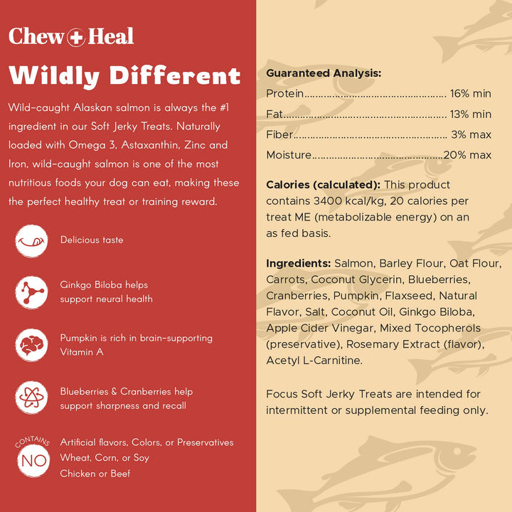 Focus Wild Alaskan Salmon Limited Ingredient Dog Treats: 5oz