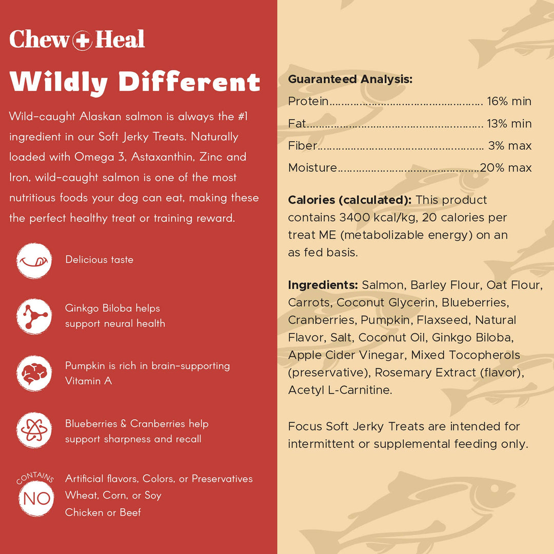 Focus Wild Alaskan Salmon Limited Ingredient Dog Treats: 12oz