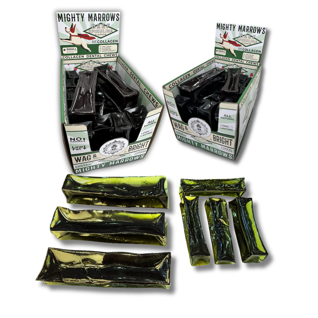 Mighty Marrows Collagen Dental Chew - Spirulina Beef - SM/LG: Large