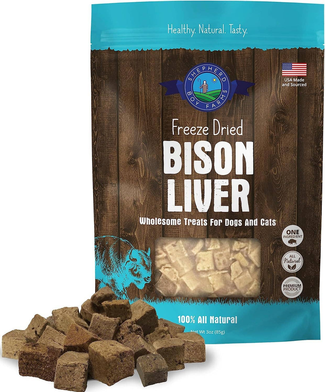 Freeze Dried Bison Liver Treats: 3oz