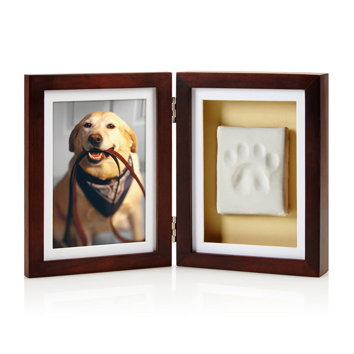 Pawprints Keepsake Photo Frame & Clay Impression Kit in Gray