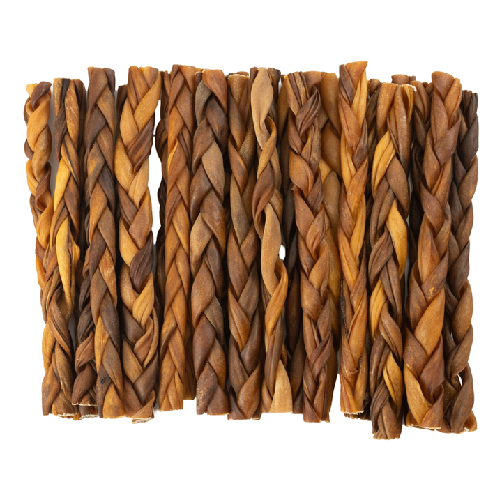 Bully BRAIDED Stick Dog Treat - 12" Thick (15/Bag)