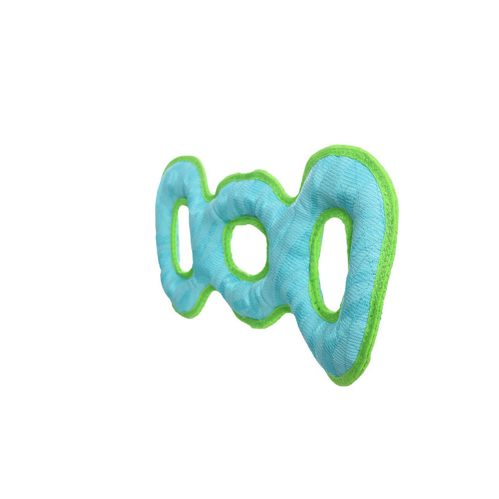 DuraForce 3 Way Tug - Blue/Green, Durable, Squeaky Dog Toy