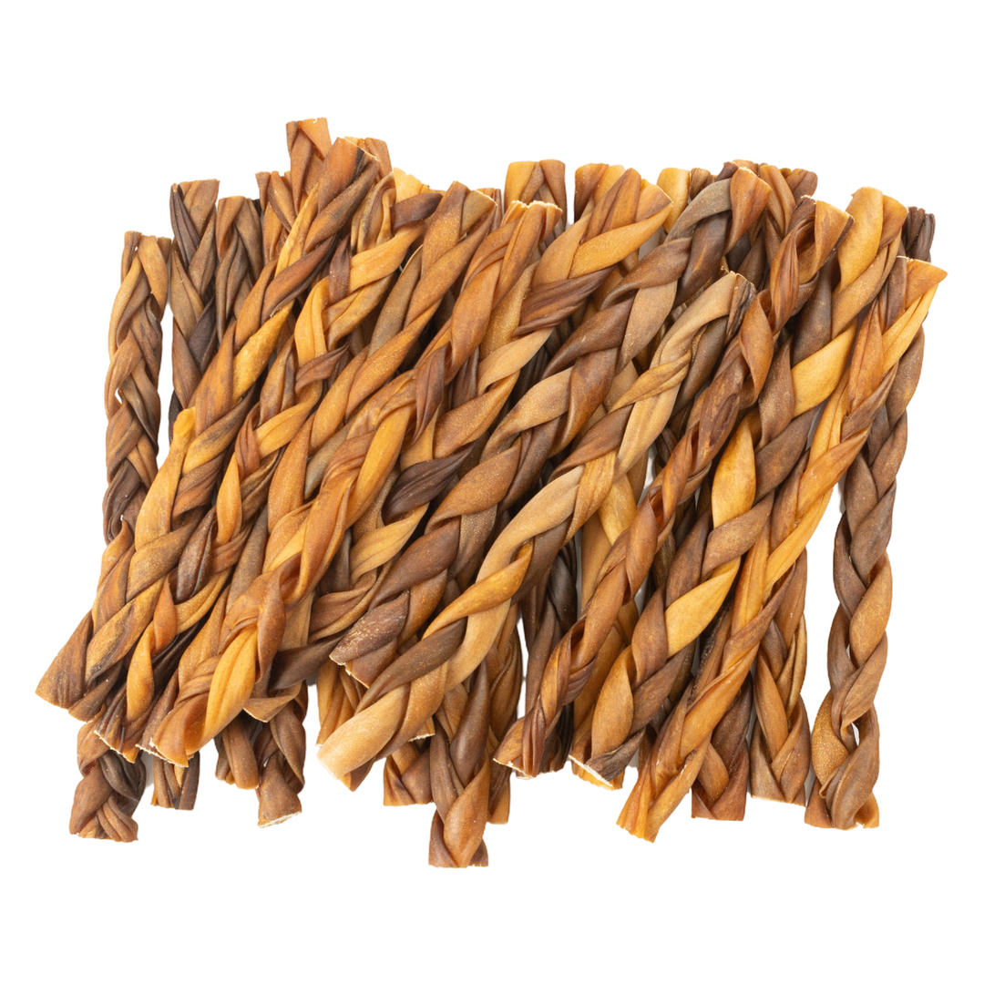 Bully BRAIDED Stick Dog Treat - 12" Thick (15/Bag)