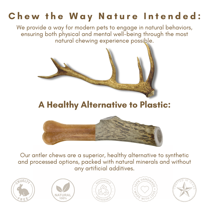 BULK -*SPLIT-CUT* ELK Antler Dog Chews Sold by The Pound: 1LB Large (3+ Antler Chews)