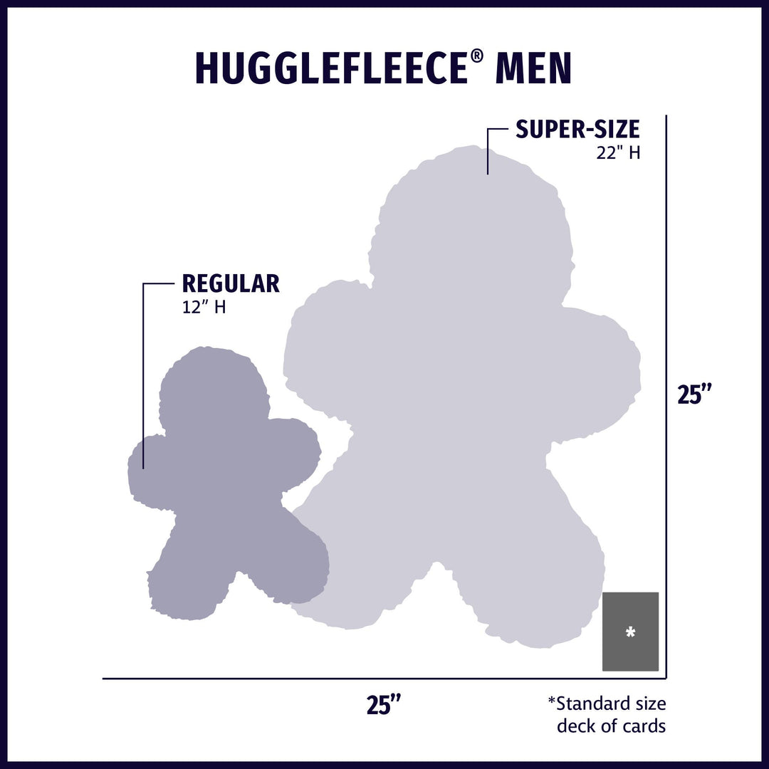 HuggleFleece® Man Plush Dog Toy: Gray