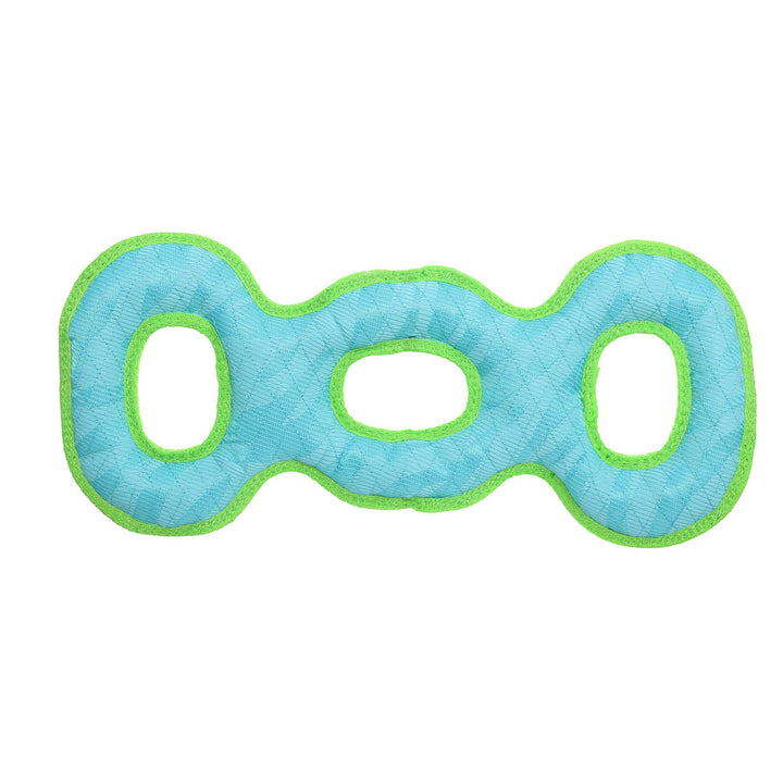 DuraForce 3 Way Tug - Blue/Green, Durable, Squeaky Dog Toy