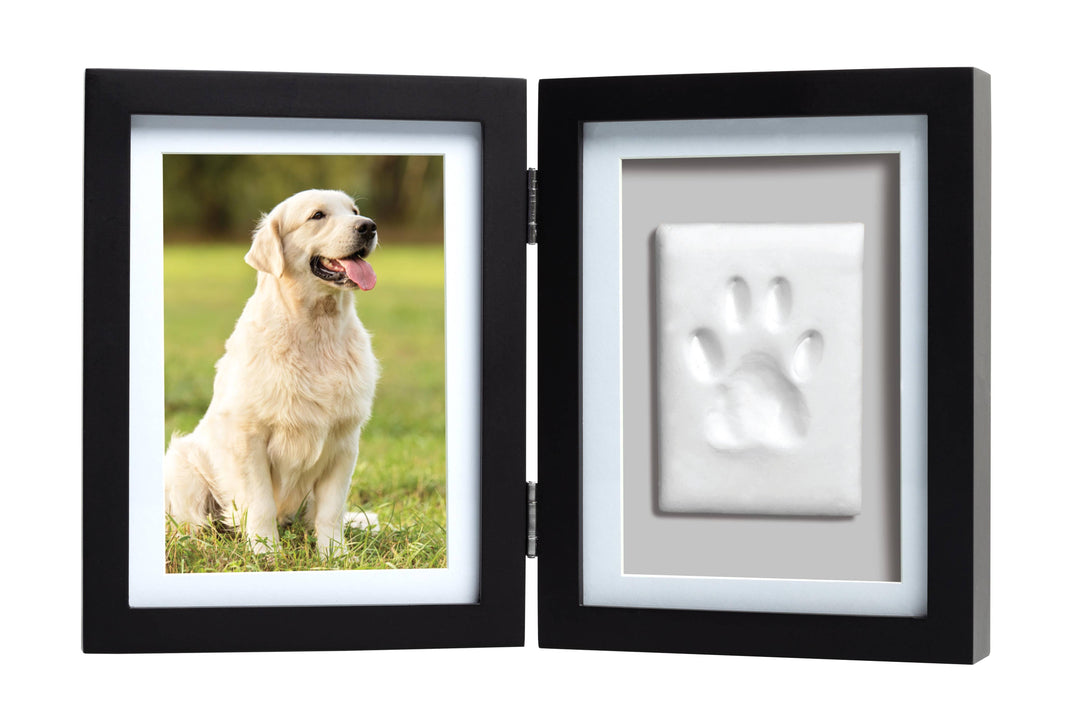 Pawprints Keepsake Photo Frame & Clay Impression Kit in Gray