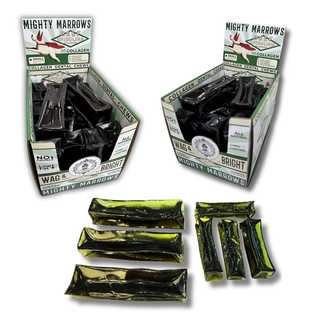 Mighty Marrows Collagen Dental Chew - Spirulina Beef - SM/LG: Large
