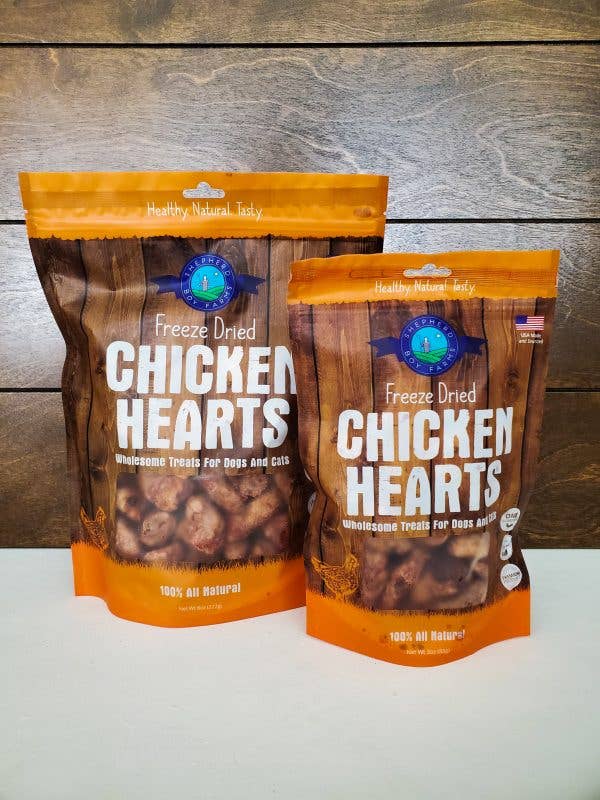 Freeze Dried Chicken Heart Treats: 3oz