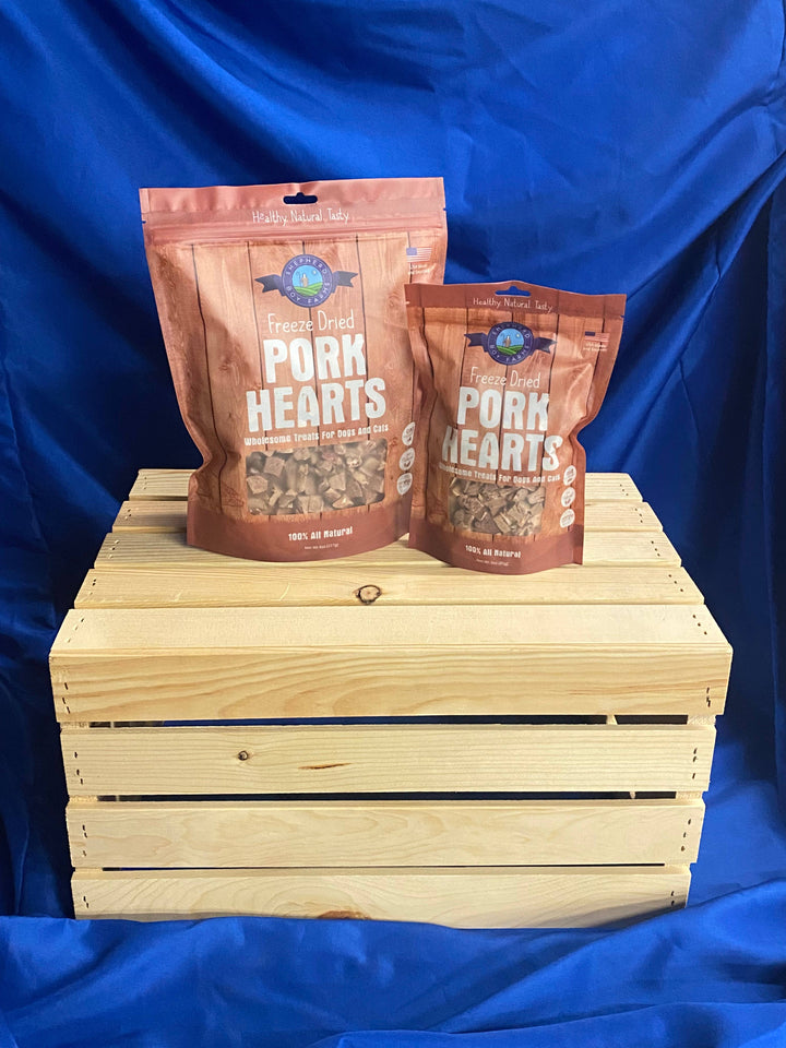 Freeze Dried Pork Heart Treats: 3oz
