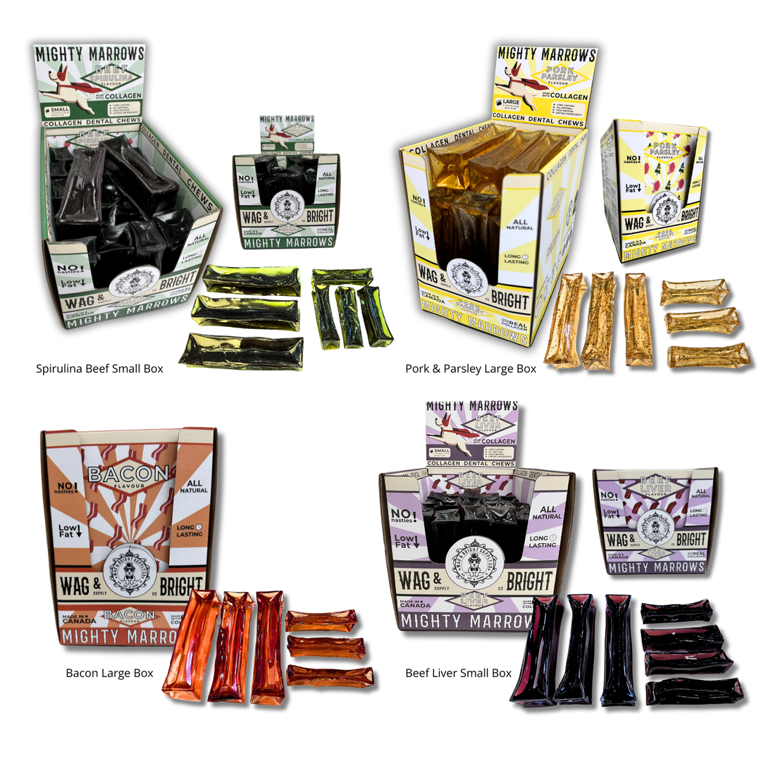 Mighty Marrows Collagen Dental Chew - Spirulina Beef - SM/LG: Large