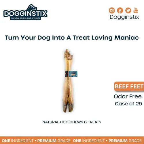 Dogginstix Beef Feet Trotter Chews