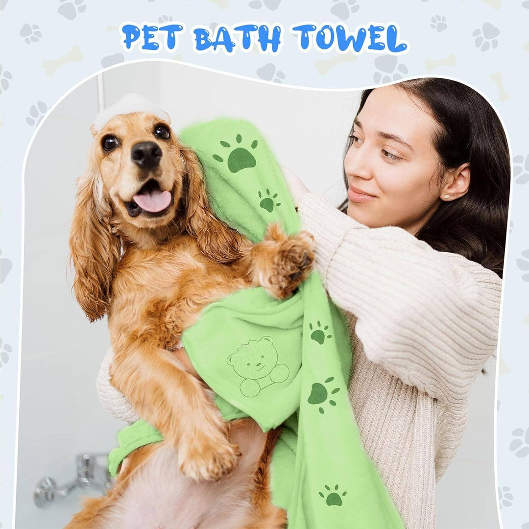 Large Microfiber Dog Towels – Paw & Bear Print