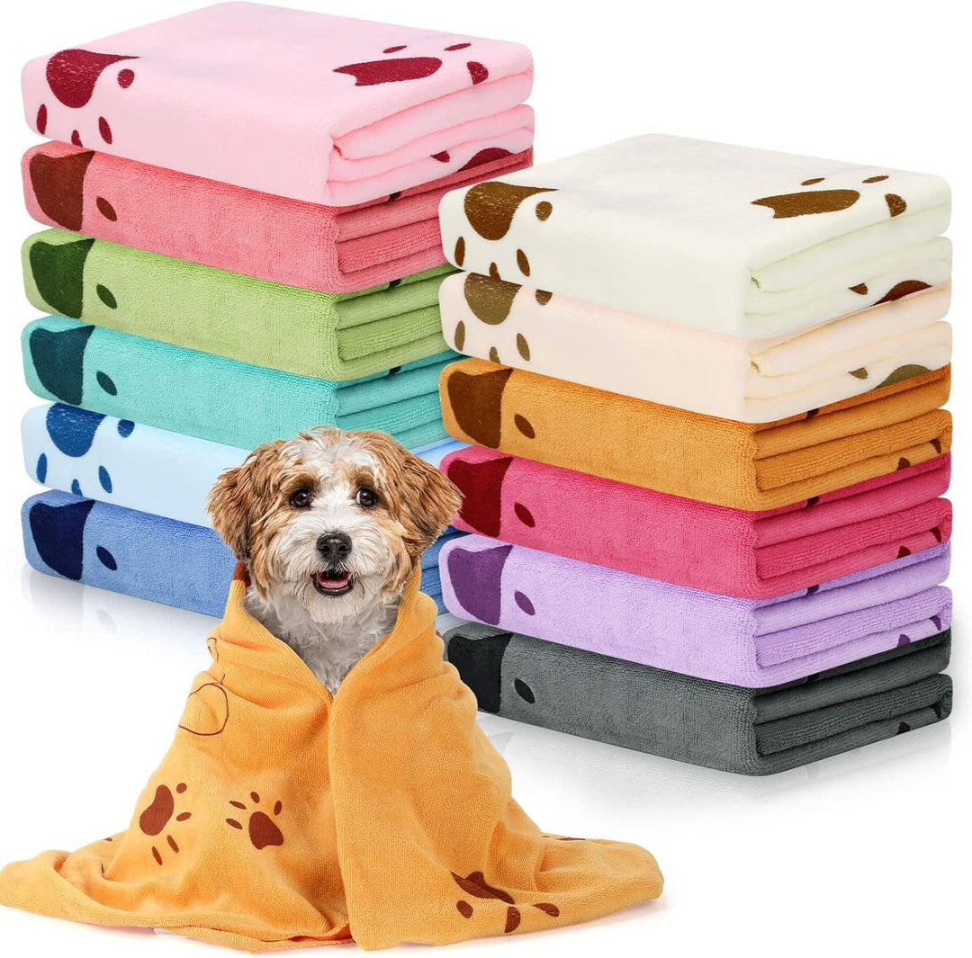 Large Microfiber Dog Towels – Paw & Bear Print