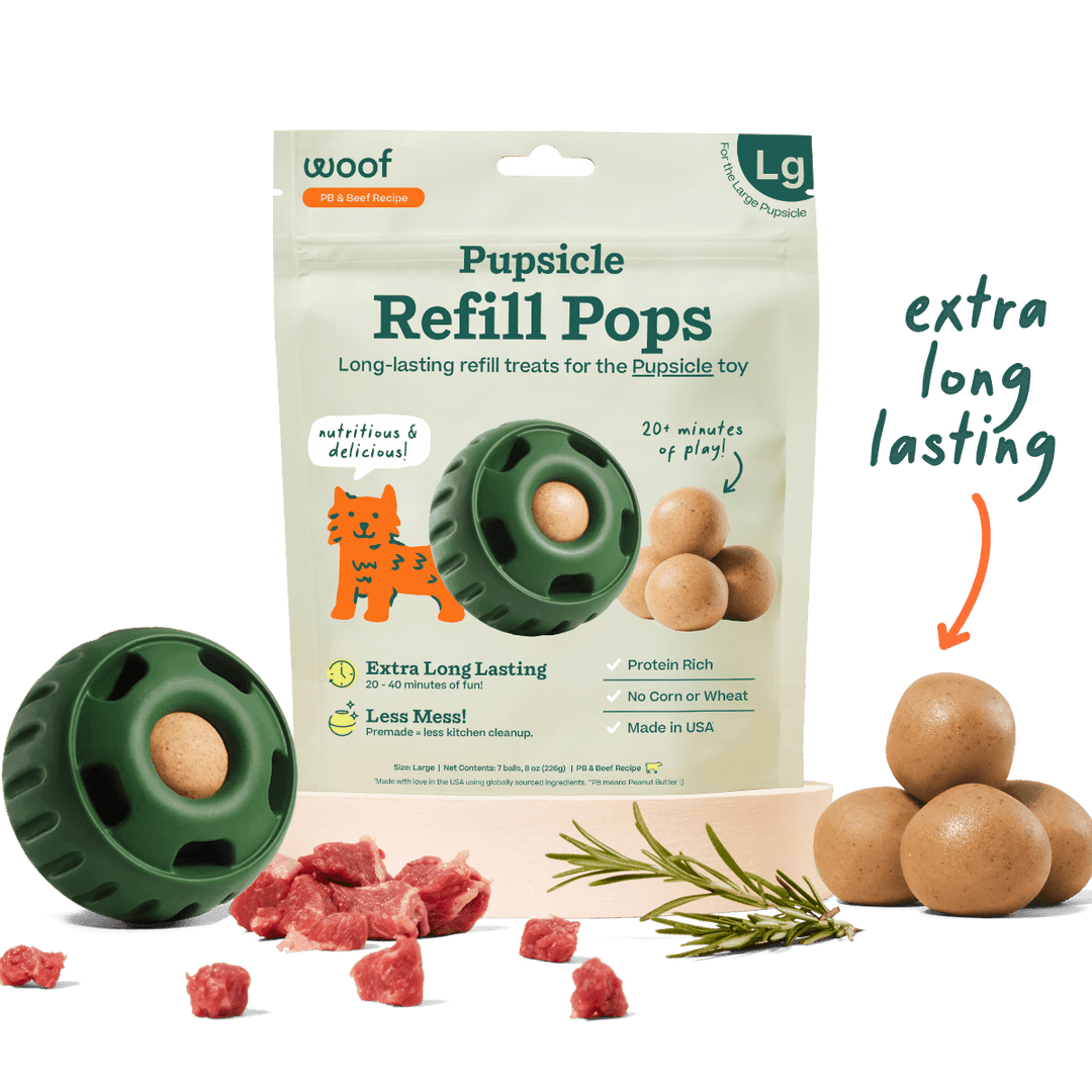 Woof Refill PB Beef Pops XL