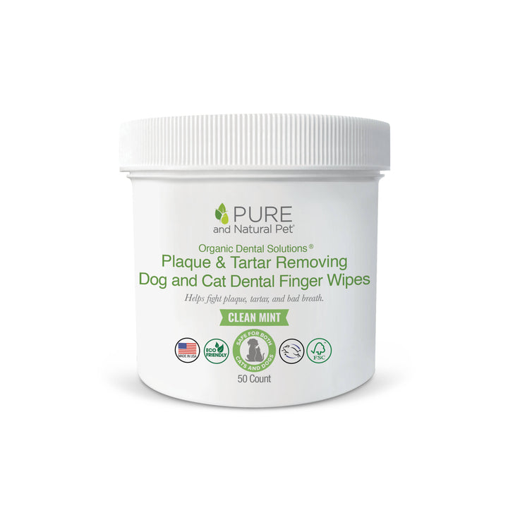 Pure & Natural Pet Dental Wipes for Cats and Dogs