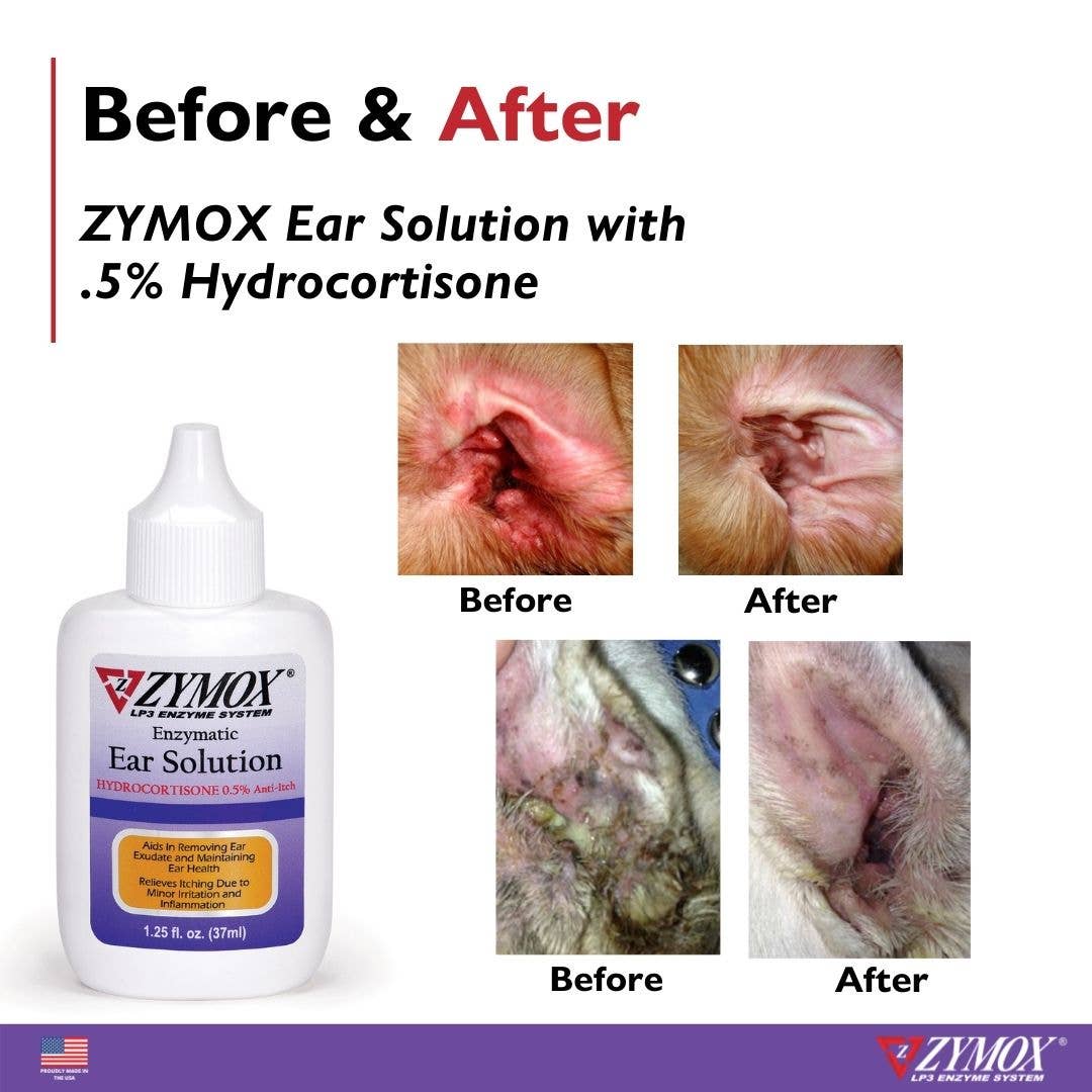 Zymox Ear Solution w/ .5% hydrocortisone - 1.25 oz. bottle