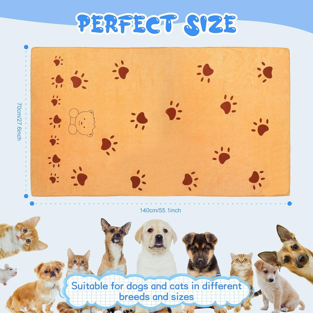 Large Microfiber Dog Towels – Paw & Bear Print