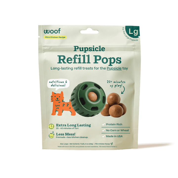 Woof Refill PB Beef Pops XL