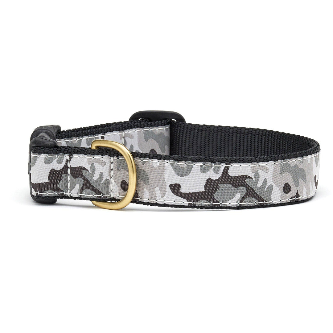 Gray Camo Dog Collar: XL / Wide