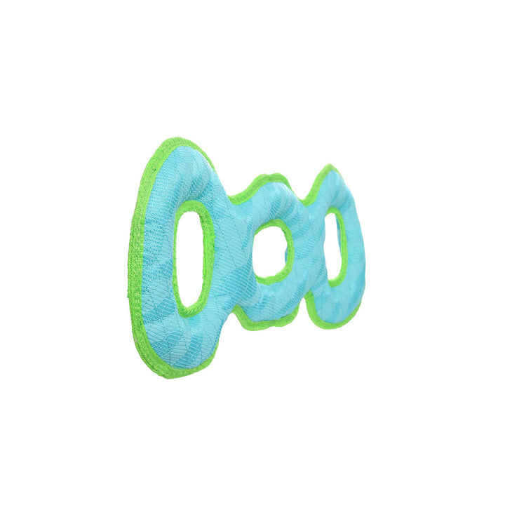 DuraForce 3 Way Tug - Blue/Green, Durable, Squeaky Dog Toy