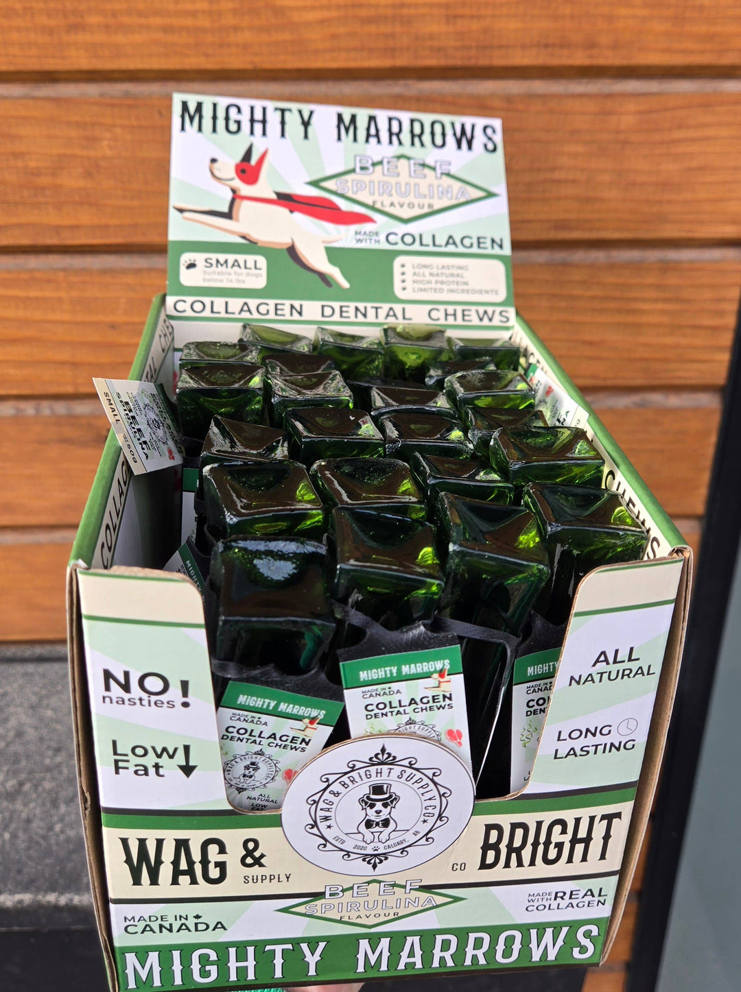 Mighty Marrows Collagen Dental Chew - Spirulina Beef - SM/LG: Large