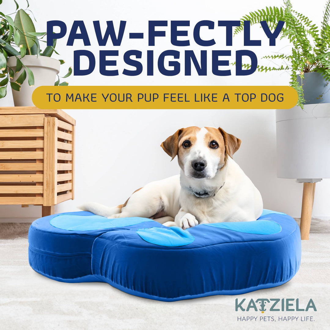 Katziela Paw Shaped Pet Bed: Gray / Medium 30 Inch