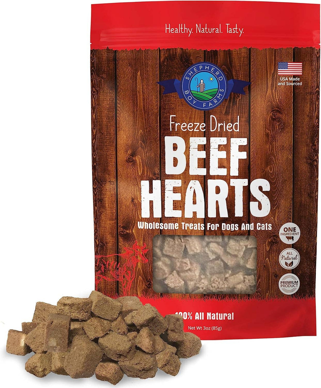 Freeze Dried Beef Heart Treats: 3oz