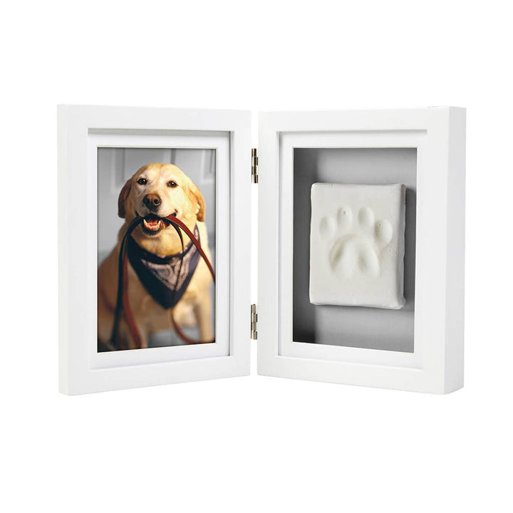 Pawprints Keepsake Photo Frame & Clay Impression Kit in Gray