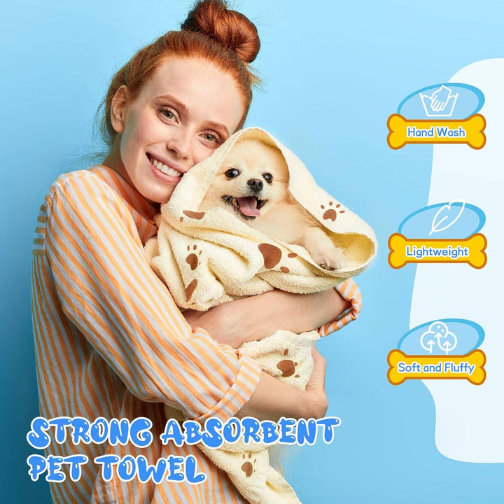 Large Microfiber Dog Towels – Paw & Bear Print
