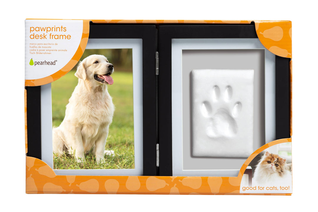 Pawprints Keepsake Photo Frame & Clay Impression Kit in Gray