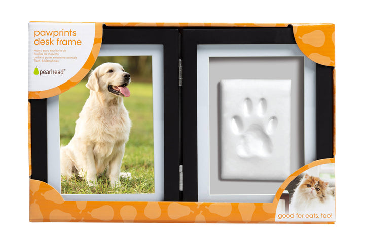 Pawprints Keepsake Photo Frame & Clay Impression Kit in Gray