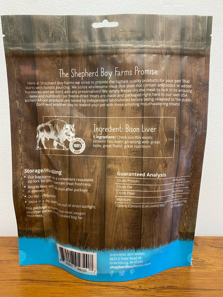 Freeze Dried Bison Liver Treats: 3oz