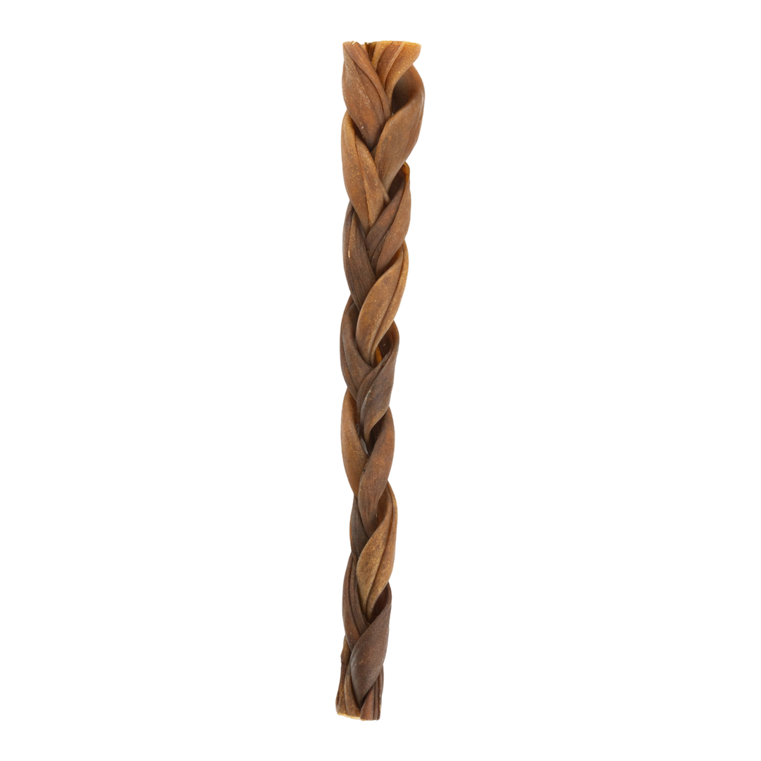 Bully BRAIDED Stick Dog Treat - 12" Thick (15/Bag)