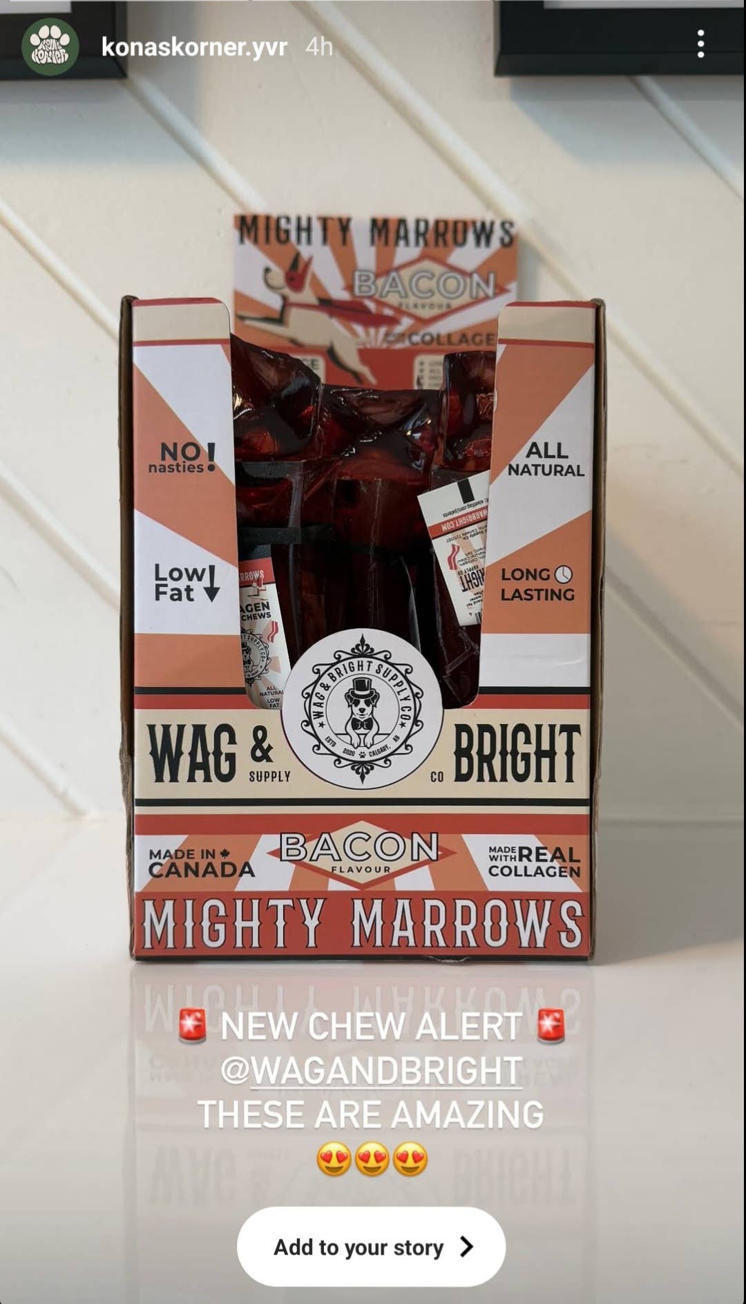 Mighty Marrows Collagen Dental Chew - Spirulina Beef - SM/LG: Large