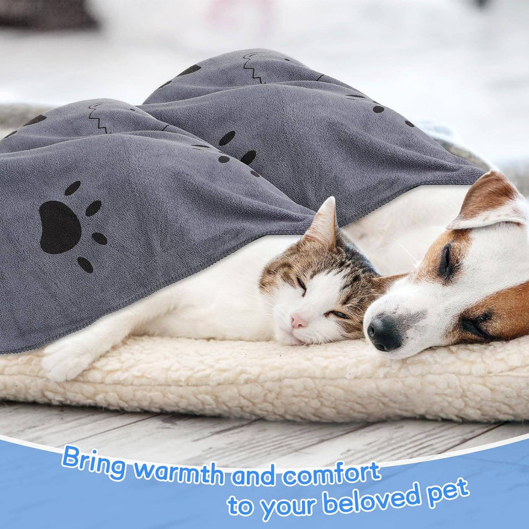 Large Microfiber Dog Towels – Paw & Bear Print