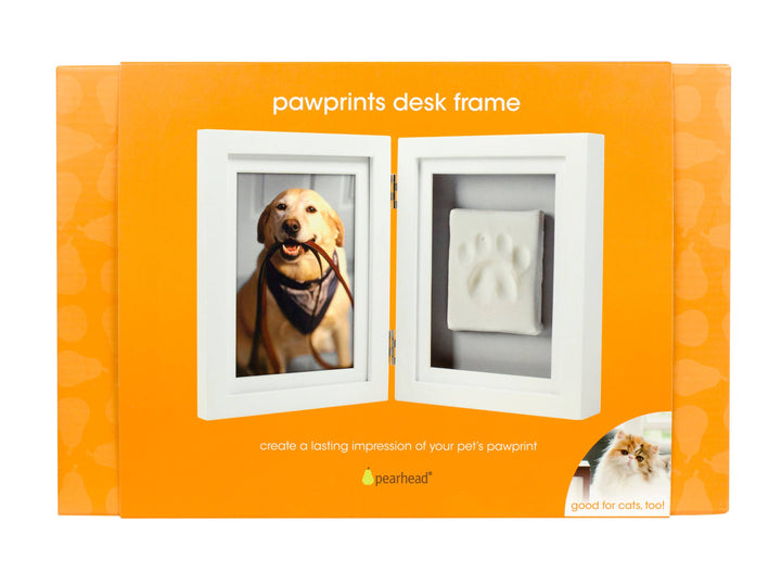 Pawprints Keepsake Photo Frame & Clay Impression Kit in Gray