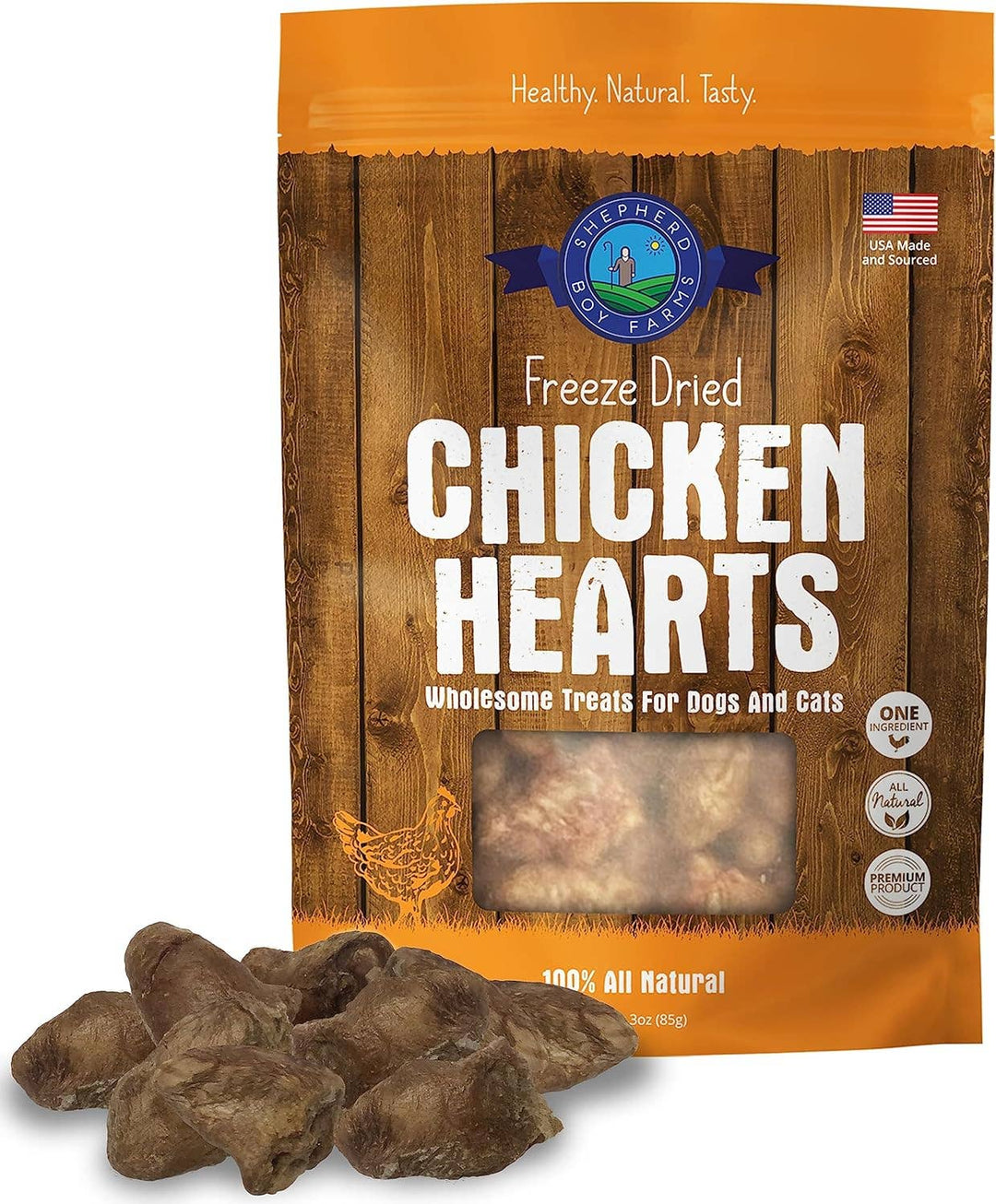 Freeze Dried Chicken Heart Treats: 3oz