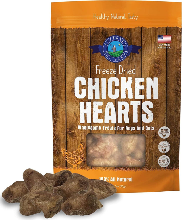 Freeze Dried Chicken Heart Treats: 3oz