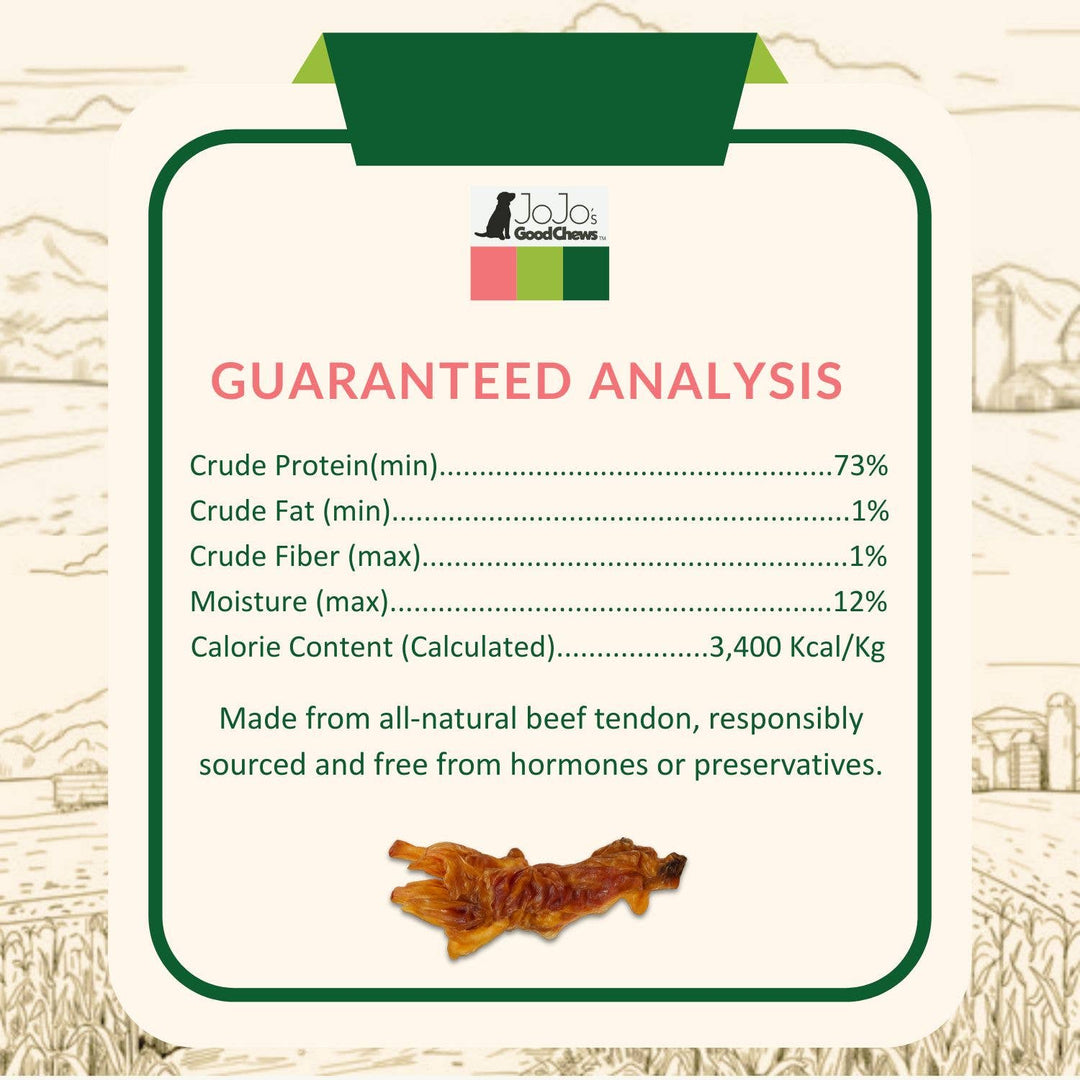 All-Natural Jumbo Beef Y Tendon Chew for Dogs - 6"–9" Inches