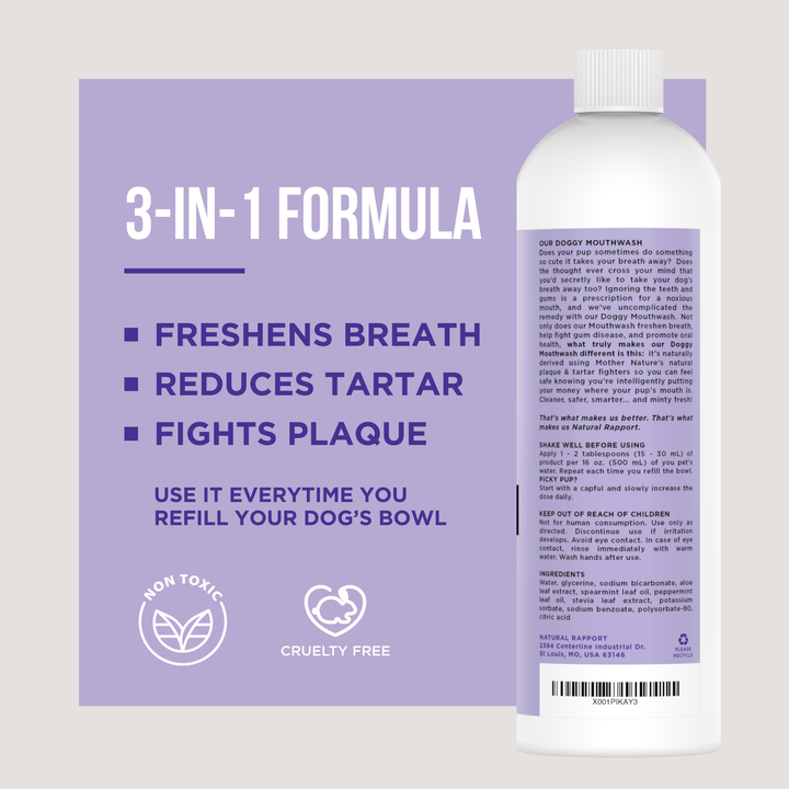 The Only Doggy Mouthwash Dogs Need: 16 ounce