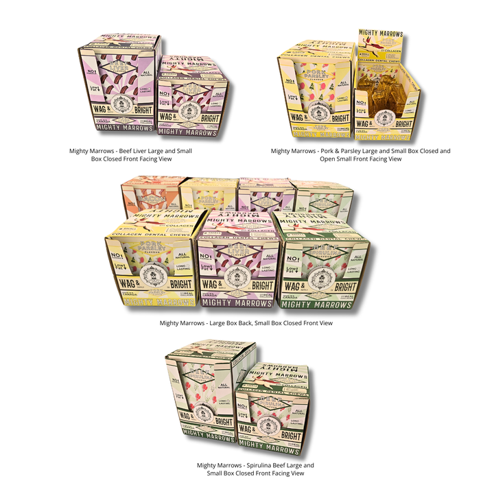 Mighty Marrows Collagen Dental Chew - Spirulina Beef - SM/LG: Large