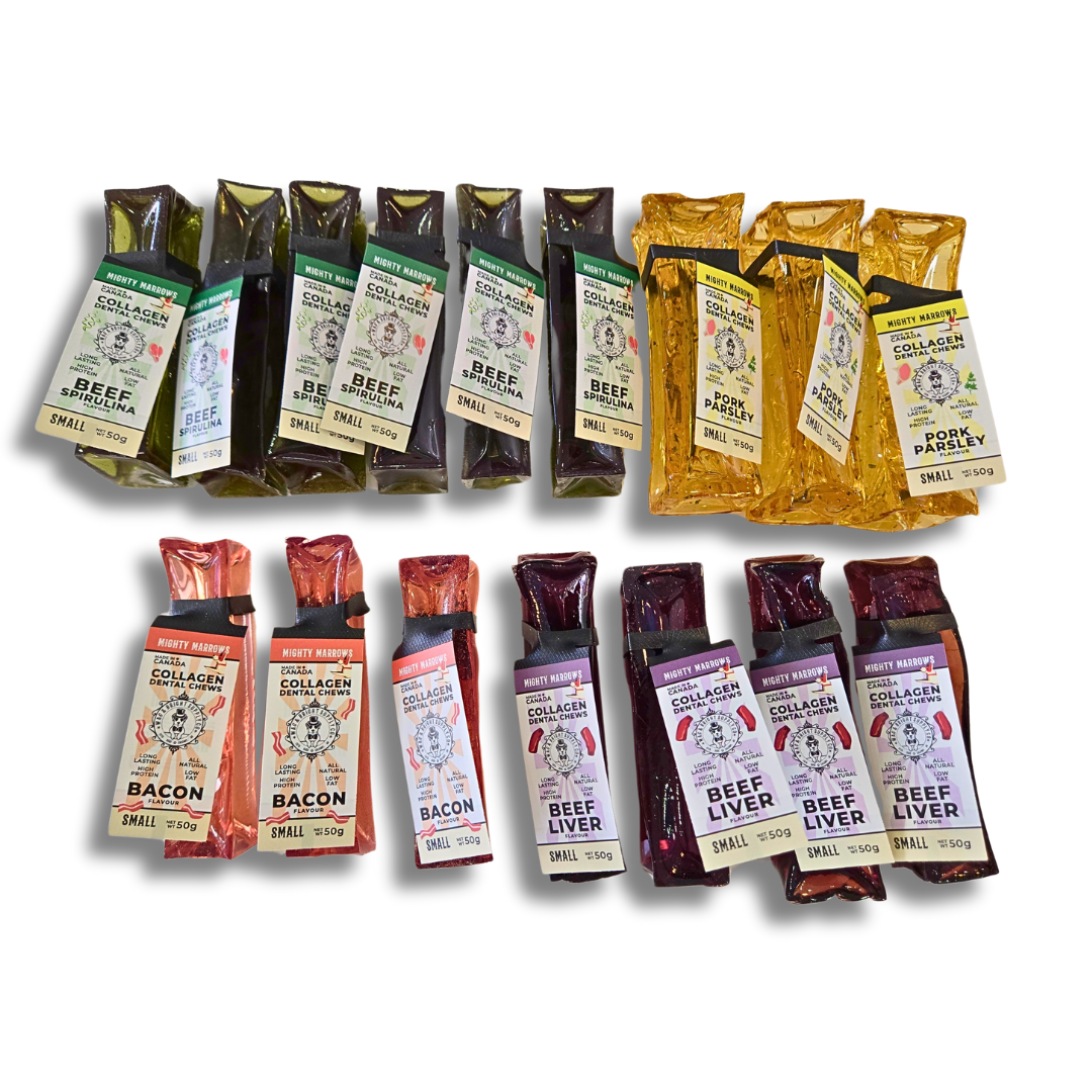 Mighty Marrows Collagen Dental Chew - Spirulina Beef - SM/LG: Large