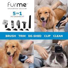 FurMe Professional Plus Pet Grooming Vacuum Kit, 5 Pet Grooming Tools, 2L Canister