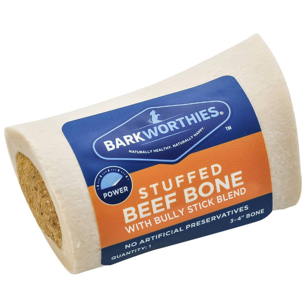 Barkworthies 3-4" Shin Bone Stuffed w/Bully Stick
